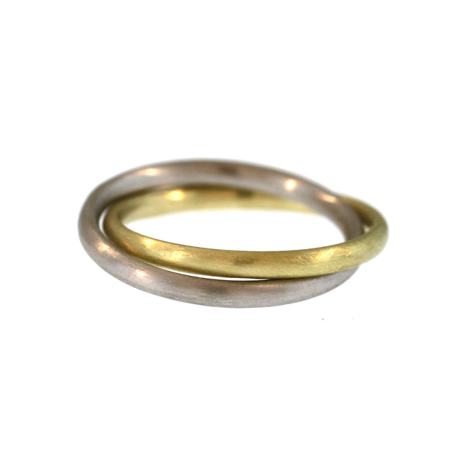 An Entwined Platinum + Yellow Gold Ring