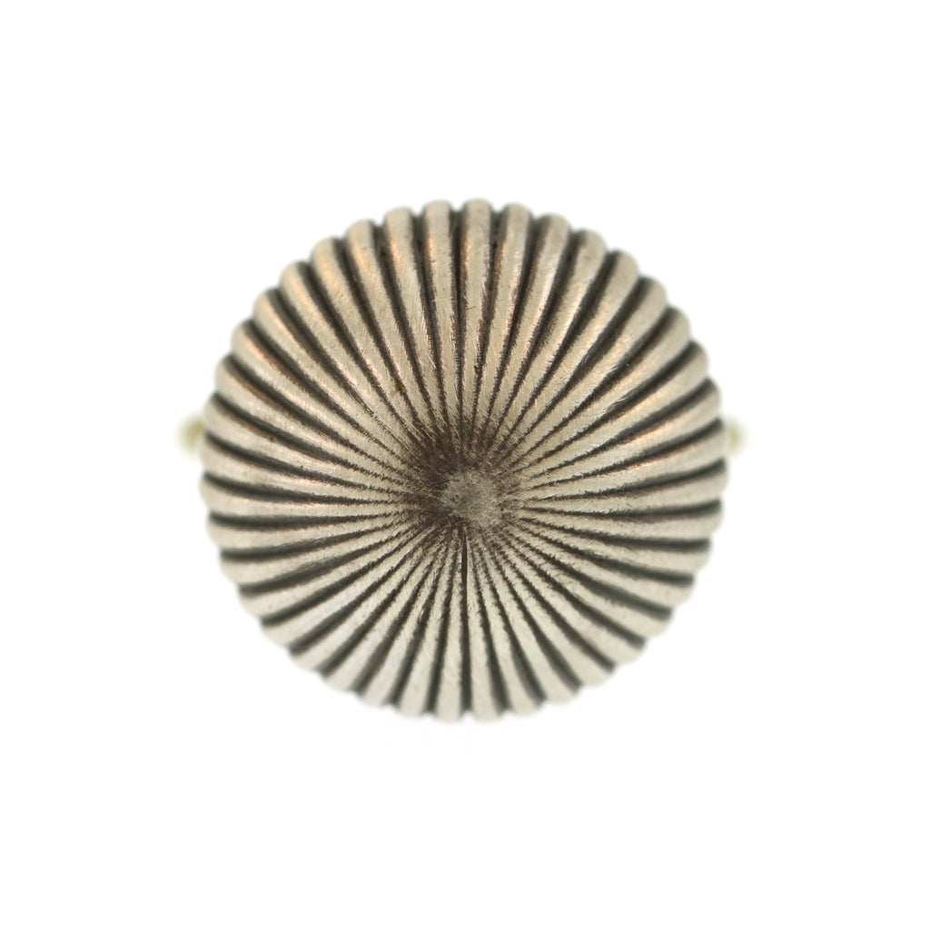 The Large Fluted Poppy Pod Ring in Sterling Silver and Gold