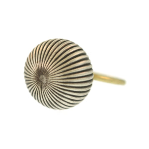 The Large Fluted Poppy Pod Ring in Sterling Silver and Gold