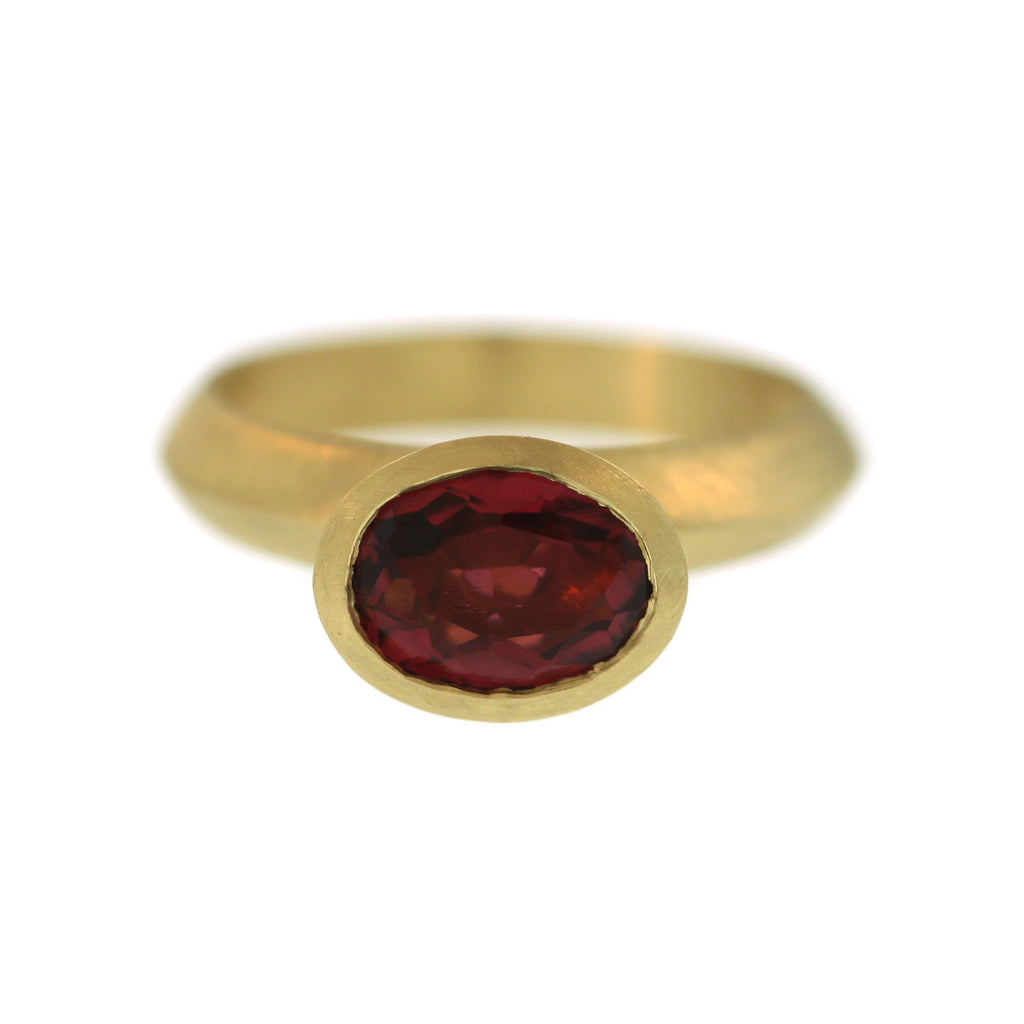 A Molded Dark Pink Oval Tourmaline Ring - 10th Anniversary Edition