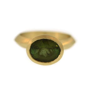 A Molded Green Oval Tourmaline Ring - 10th Anniversary Edition