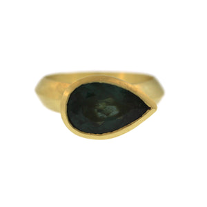 A Molded Teal Pear Shaped Tourmaline Ring - 10th Anniversary Edition