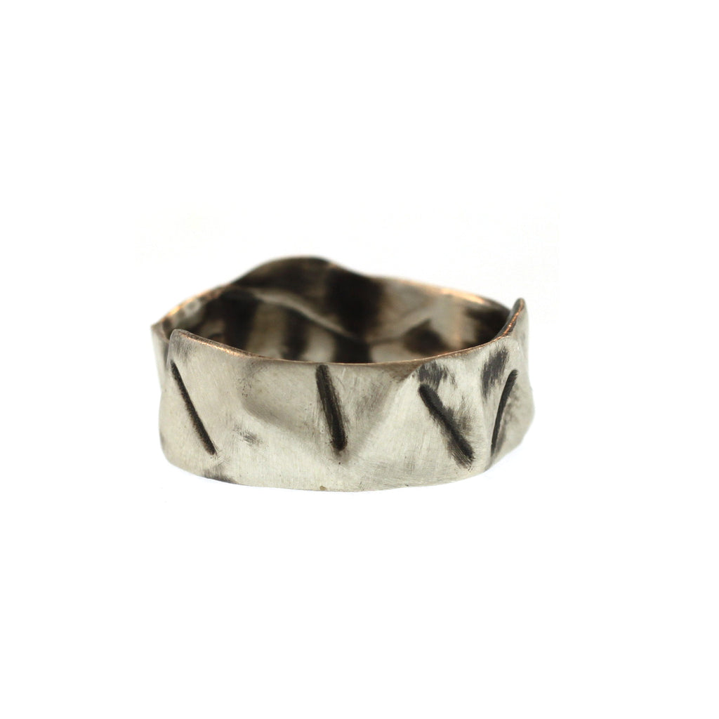A Champagne Foil Band in Sterling Silver - Men's