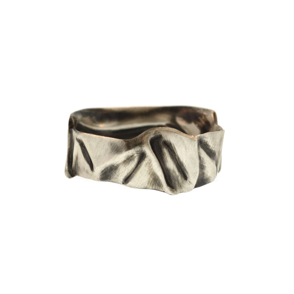 A Champagne Foil Band in Sterling Silver - Men's