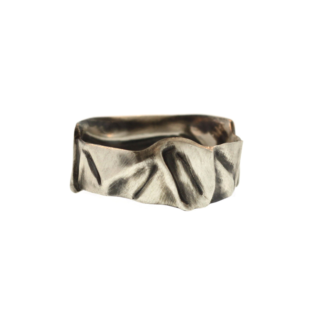 A Champagne Foil Band in Sterling Silver - Men's