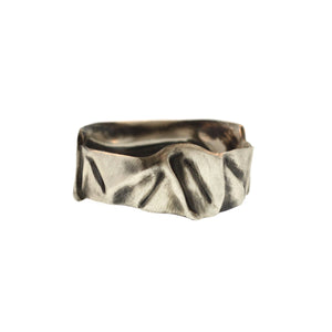 A Champagne Foil Band in Sterling Silver - Men's