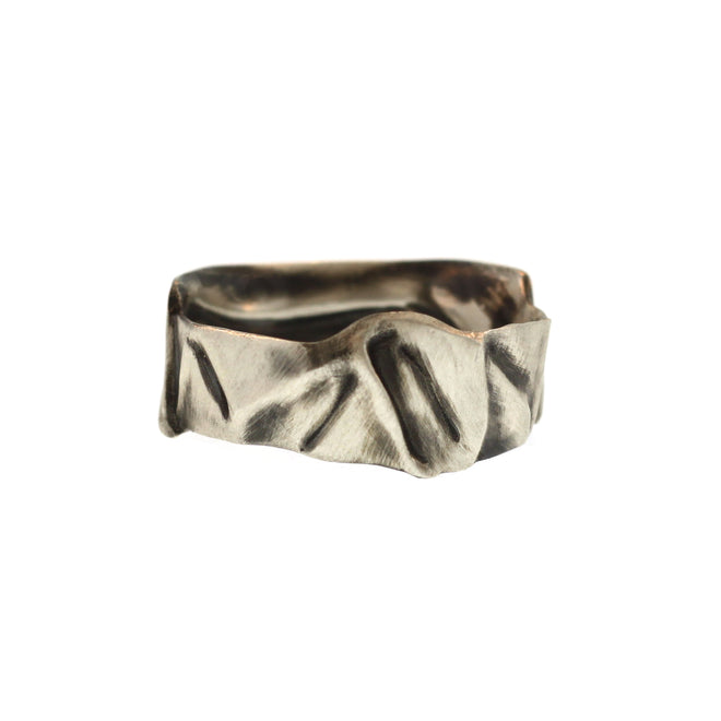 A Champagne Foil Band in Sterling Silver - Men's