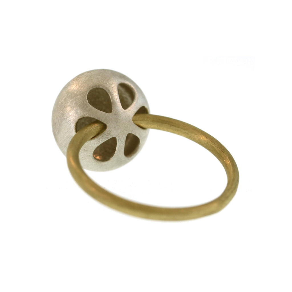 The Opium Poppy Pod Ring in Sterling Silver and Gold