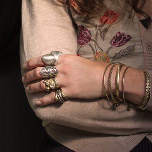 The Open Mosaic Shield Ring in Sterling Silver