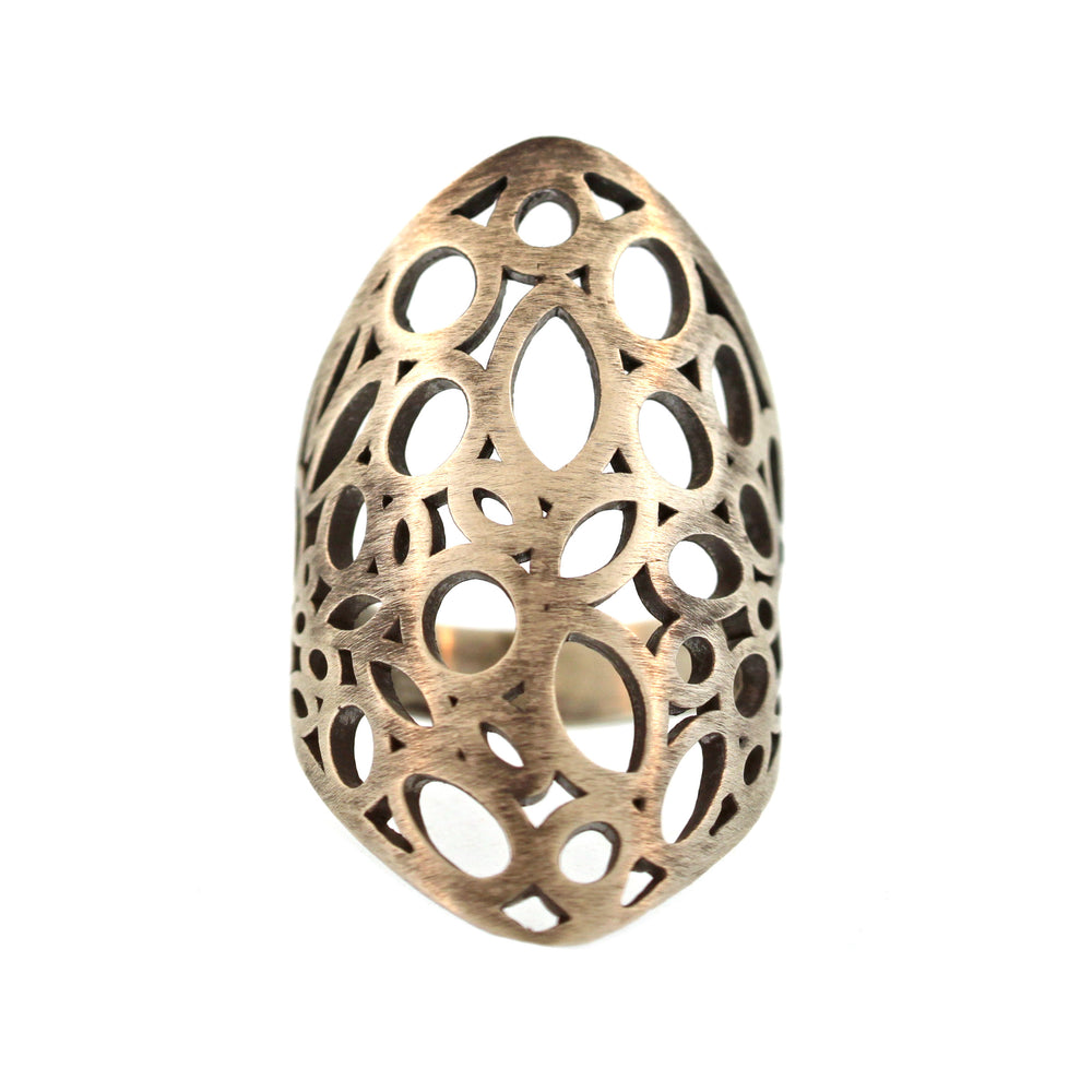 The Open Mosaic Shield Ring in Sterling Silver