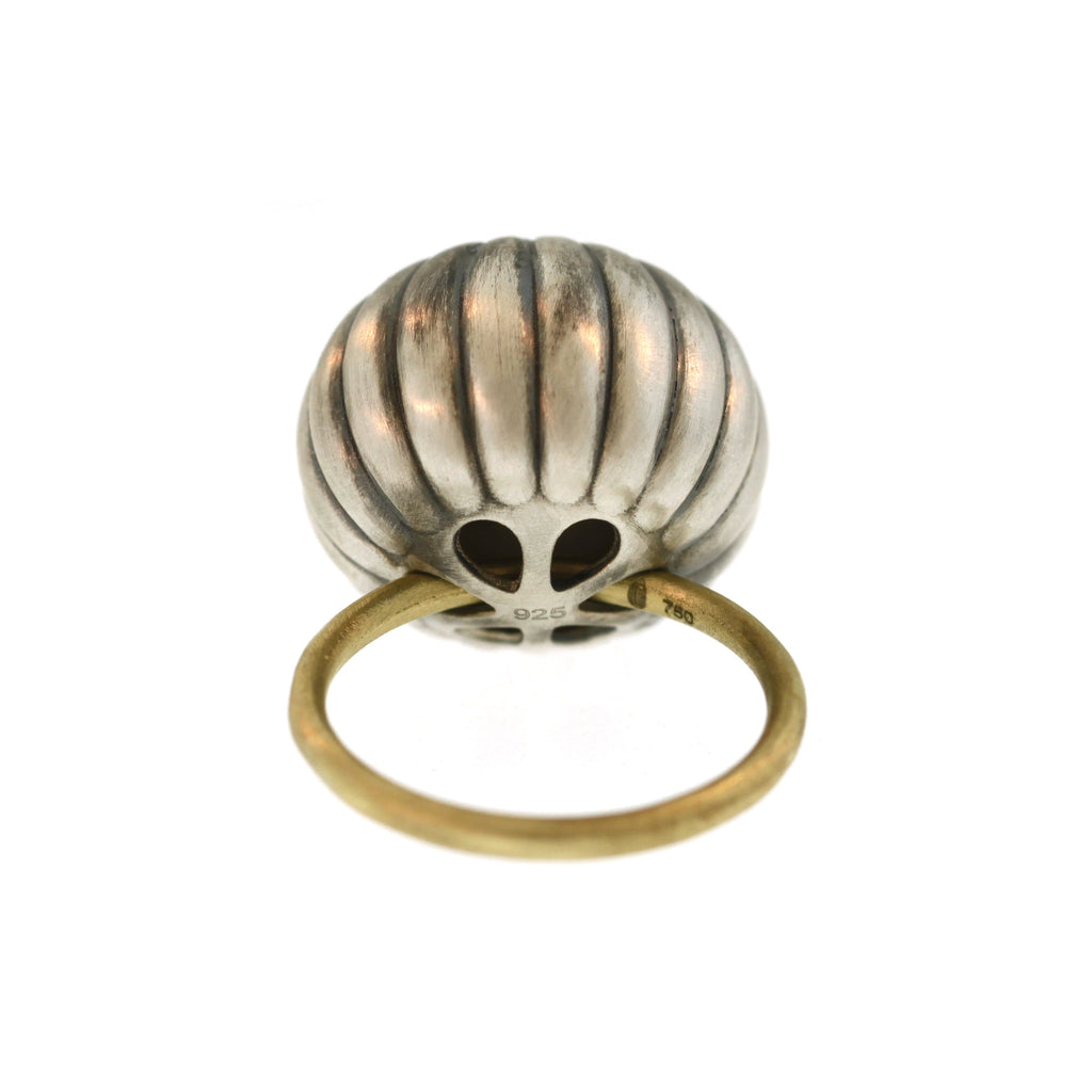 The Large Melon Orb Ring in Sterling Silver and Gold