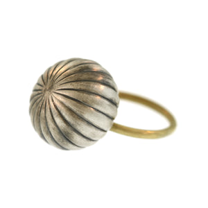 The Large Melon Orb Ring in Sterling Silver and Gold