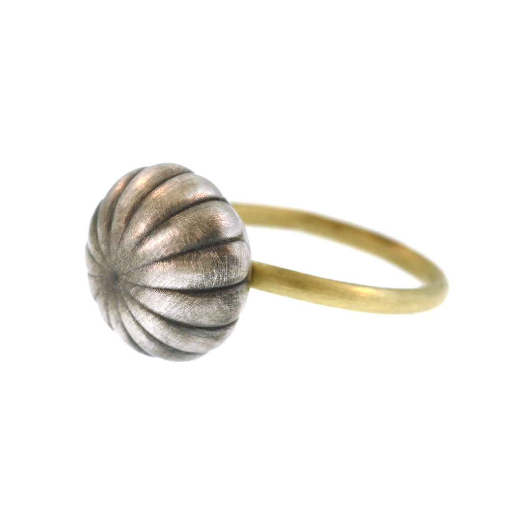 The Melon Orb Ring in Sterling Silver and Gold