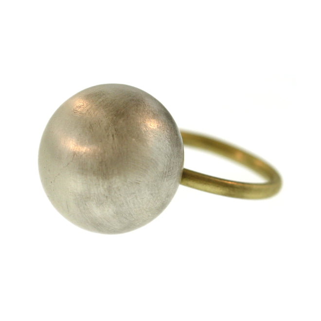 The Large Orb Ring in Sterling Silver and Gold