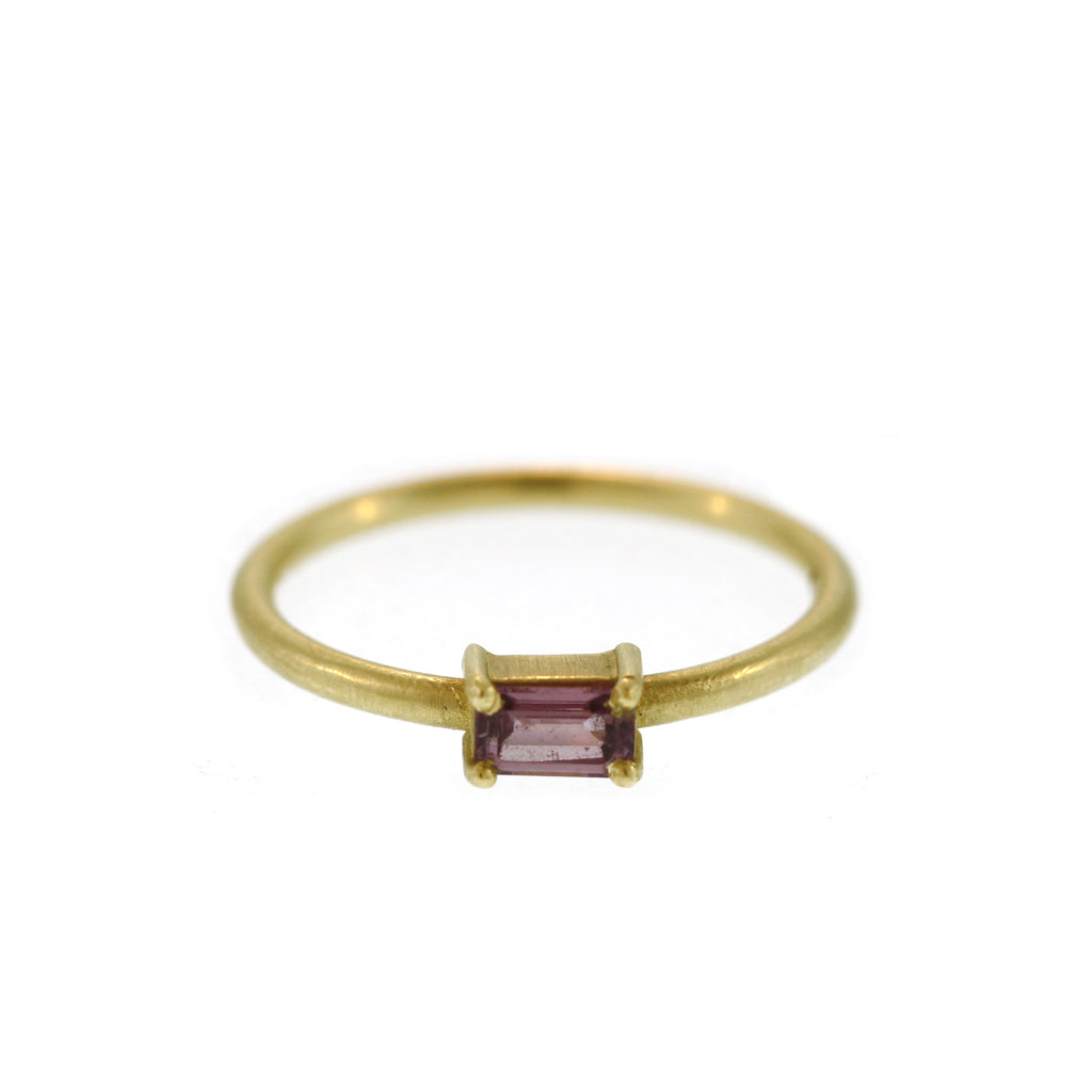 A Dusty Pink Sapphire Baguette Stacking Ring
