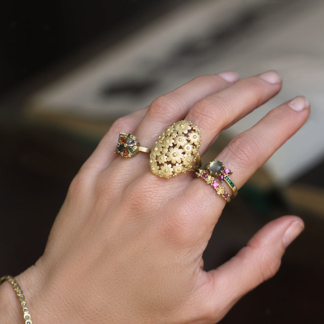 A Garden Party Floral Cluster Ring