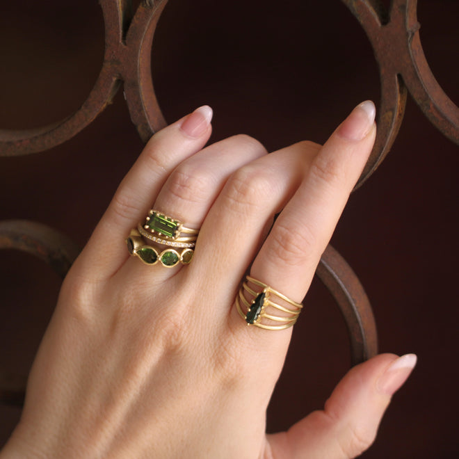 A Deep Green Tourmaline Ring