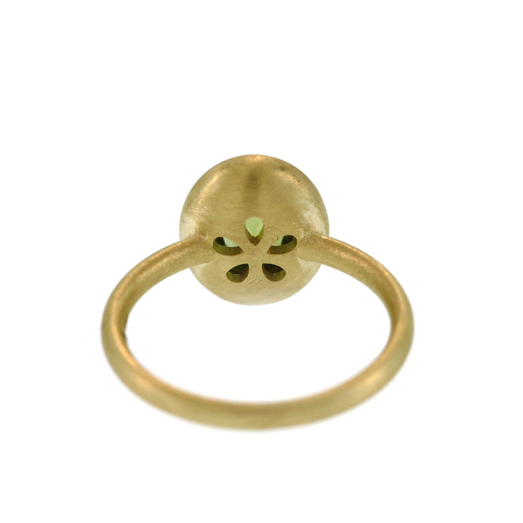 A Vivid Green Tourmaline Lozenge Ring