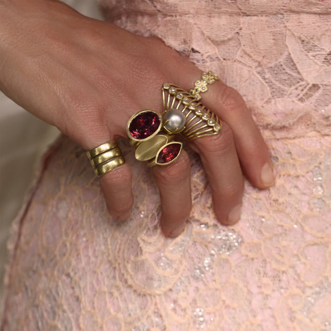 Llife】TORSADE RING。[18号] （Jona rock ring 7mm silver/18号