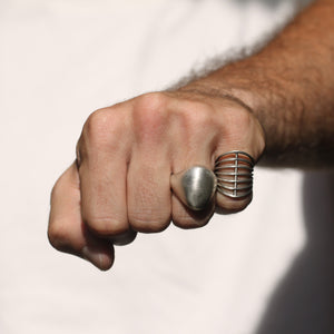 An Egg-Shaped Signet Ring in Sterling Silver