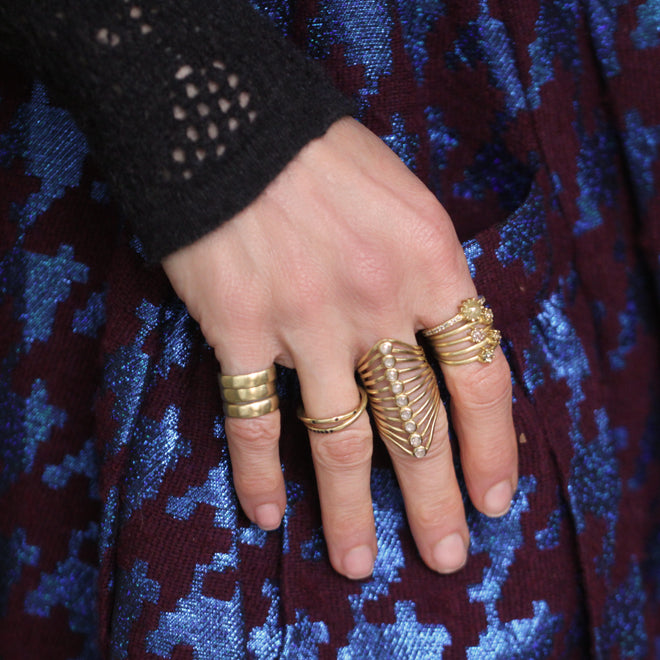 A Rose Cut Diamond Stacking Ring