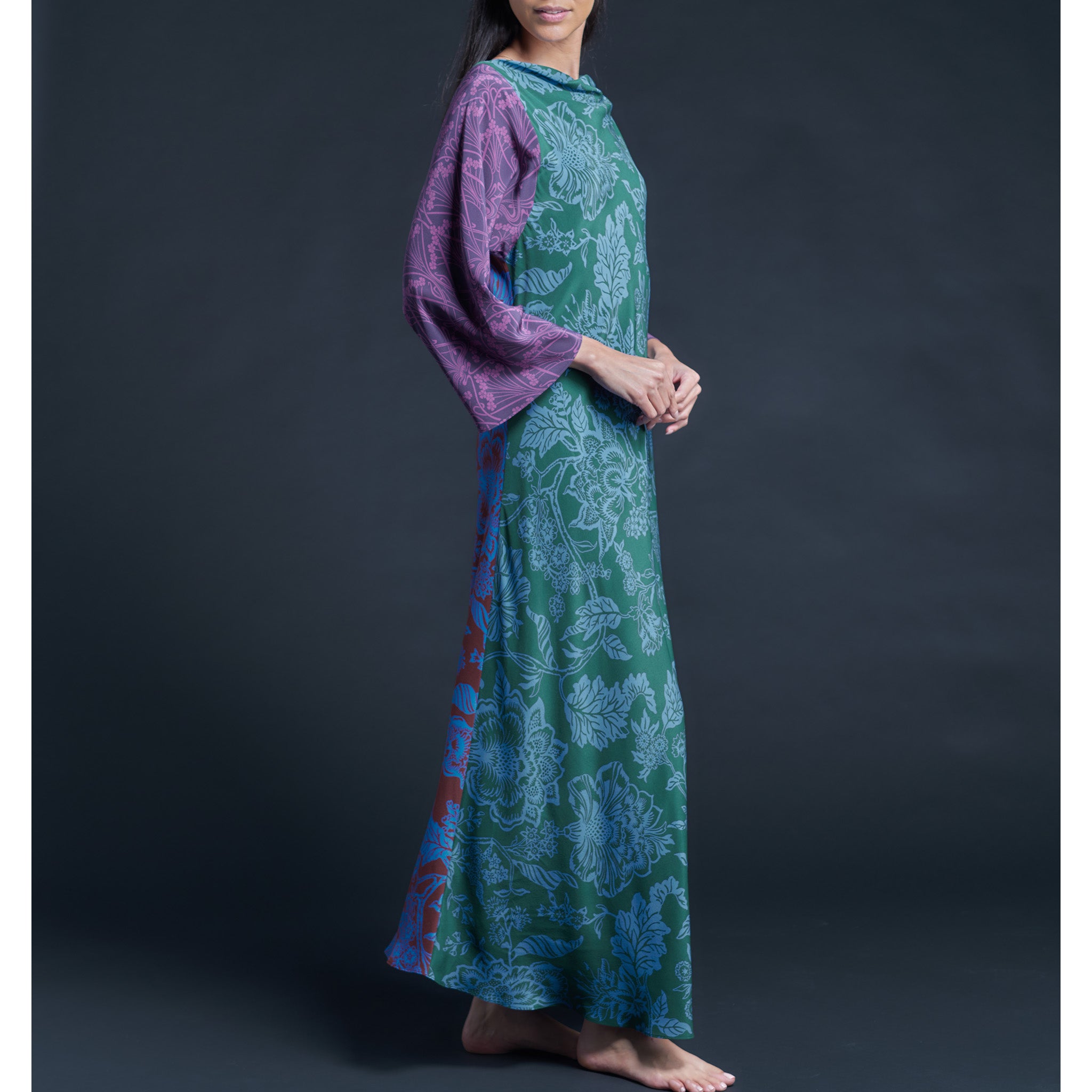 Serafina Christelle Liberty Print Silk Crepe de Chine Dress