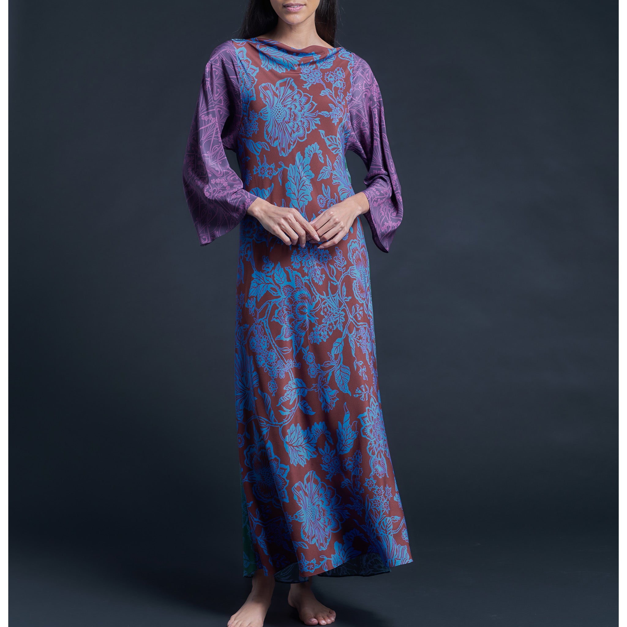 Serafina Christelle Liberty Print Silk Crepe de Chine Dress