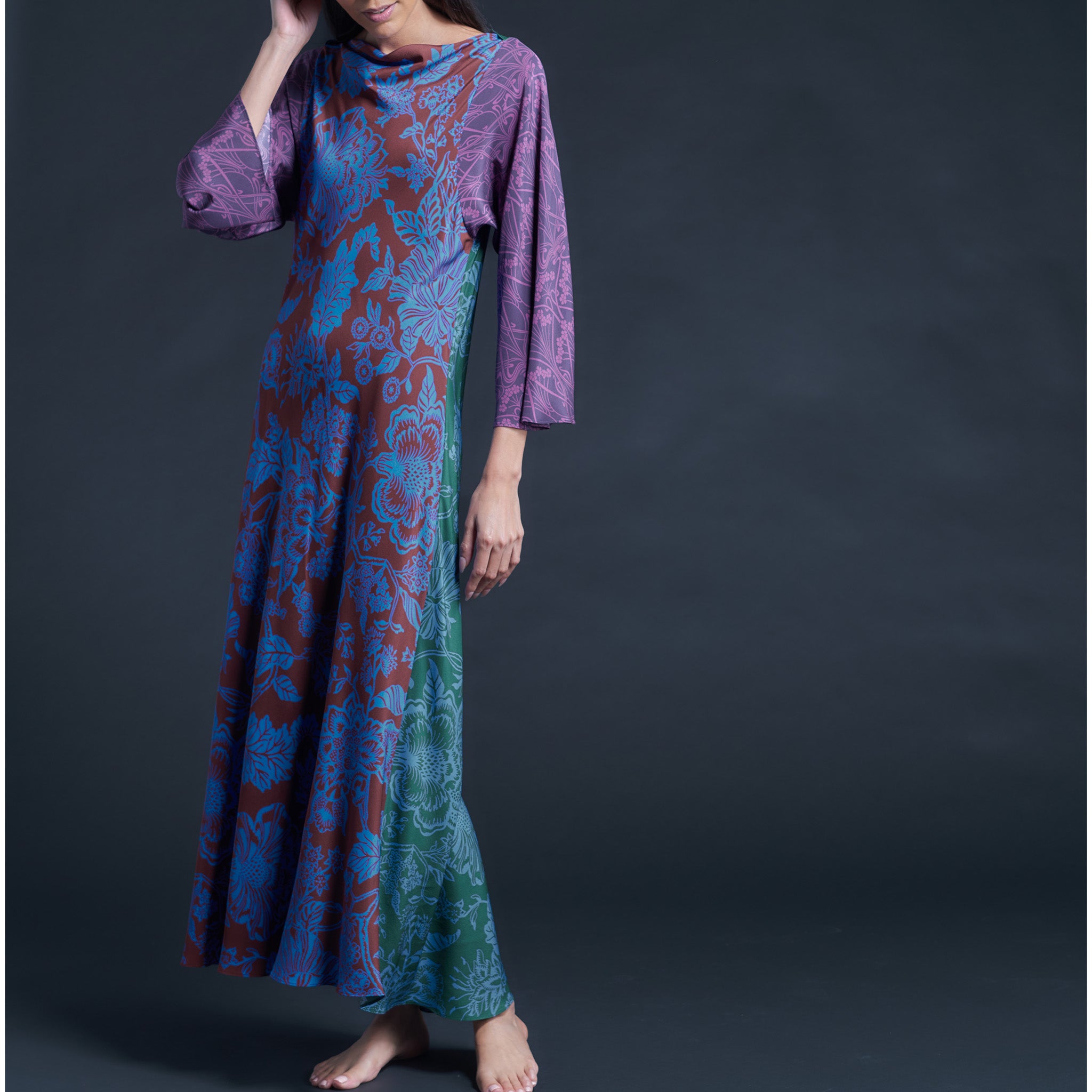 Serafina Christelle Liberty Print Silk Crepe de Chine Dress