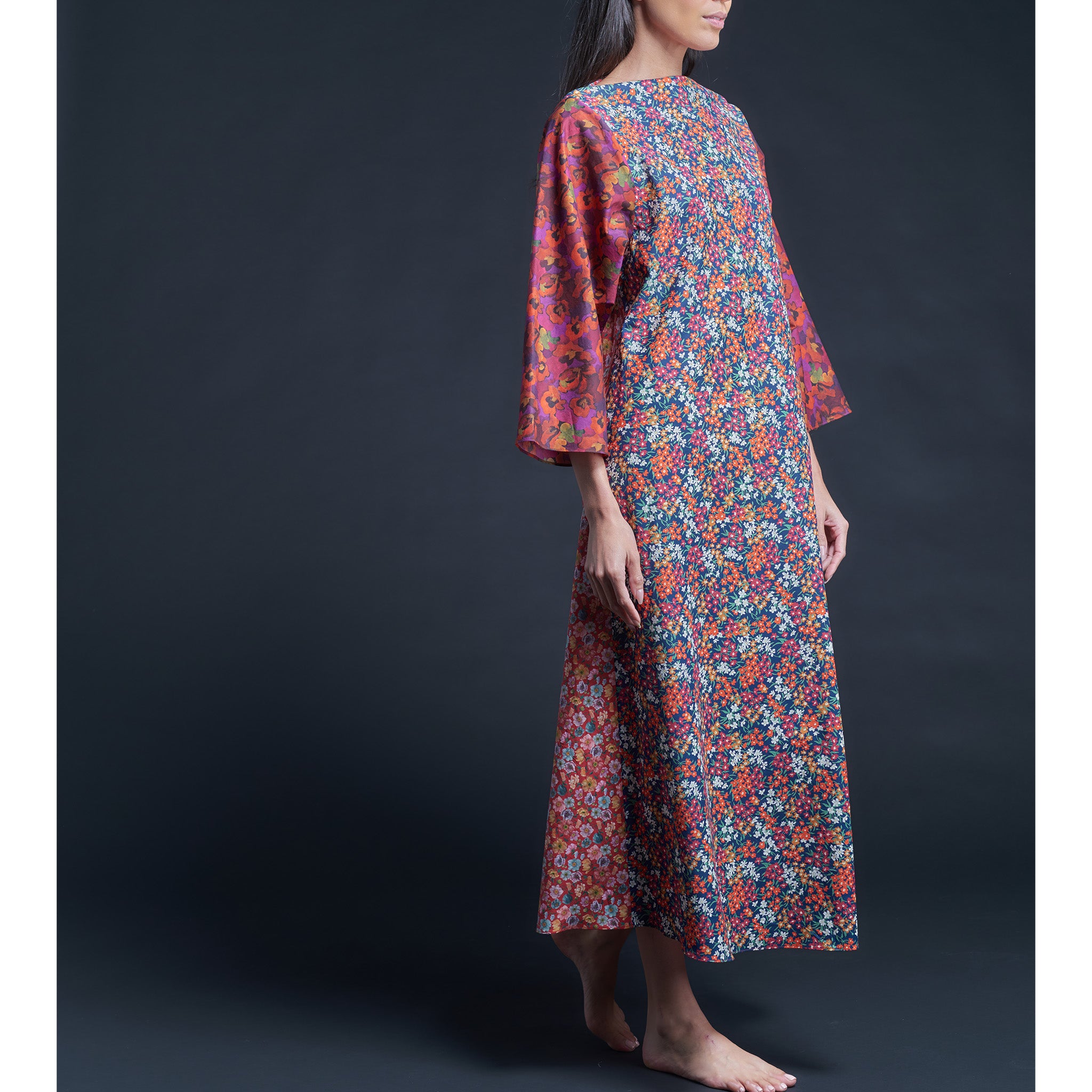 Serafina Sea Blossoms Liberty Print Cotton Tana Lawn Dress