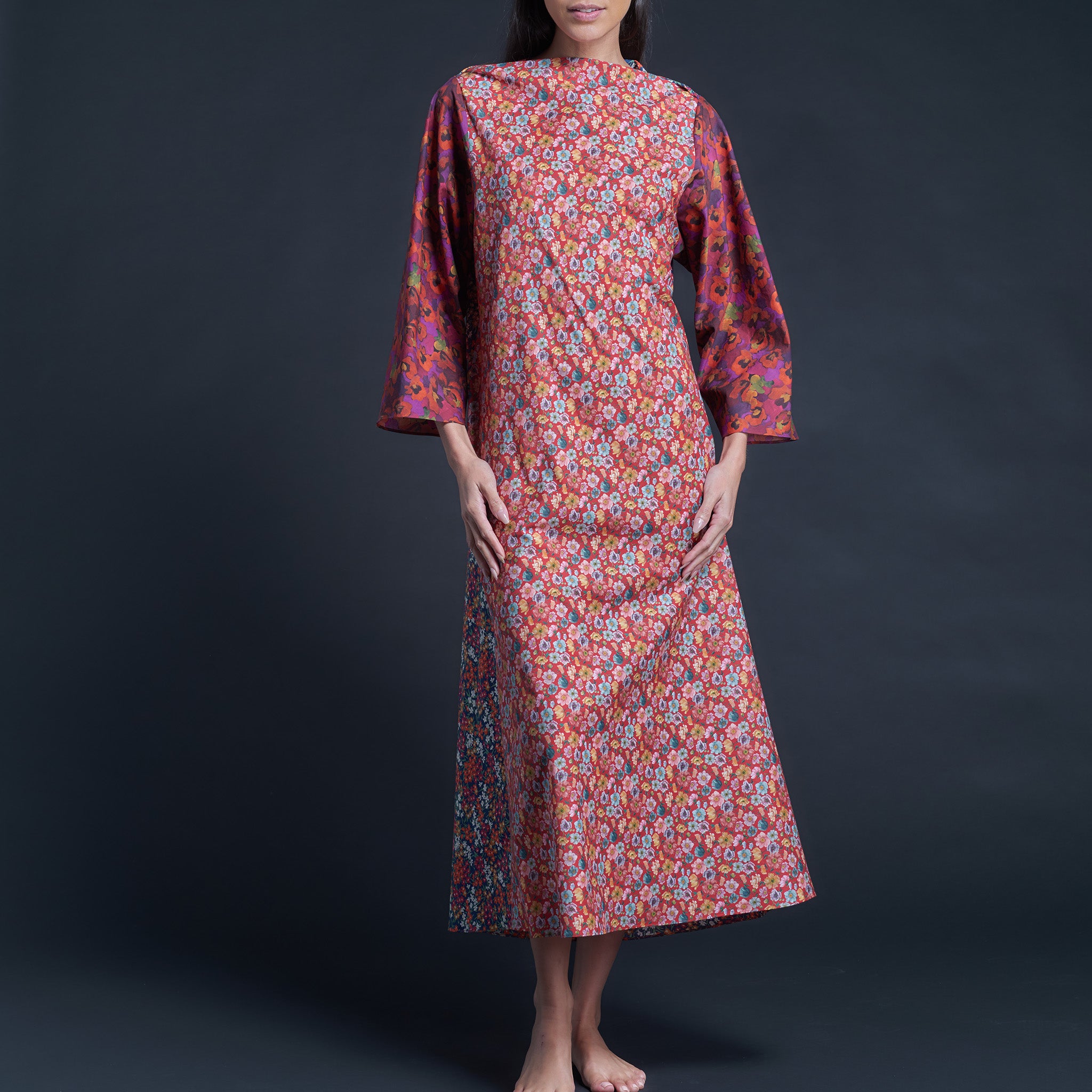 Serafina Sea Blossoms Liberty Print Cotton Tana Lawn Dress