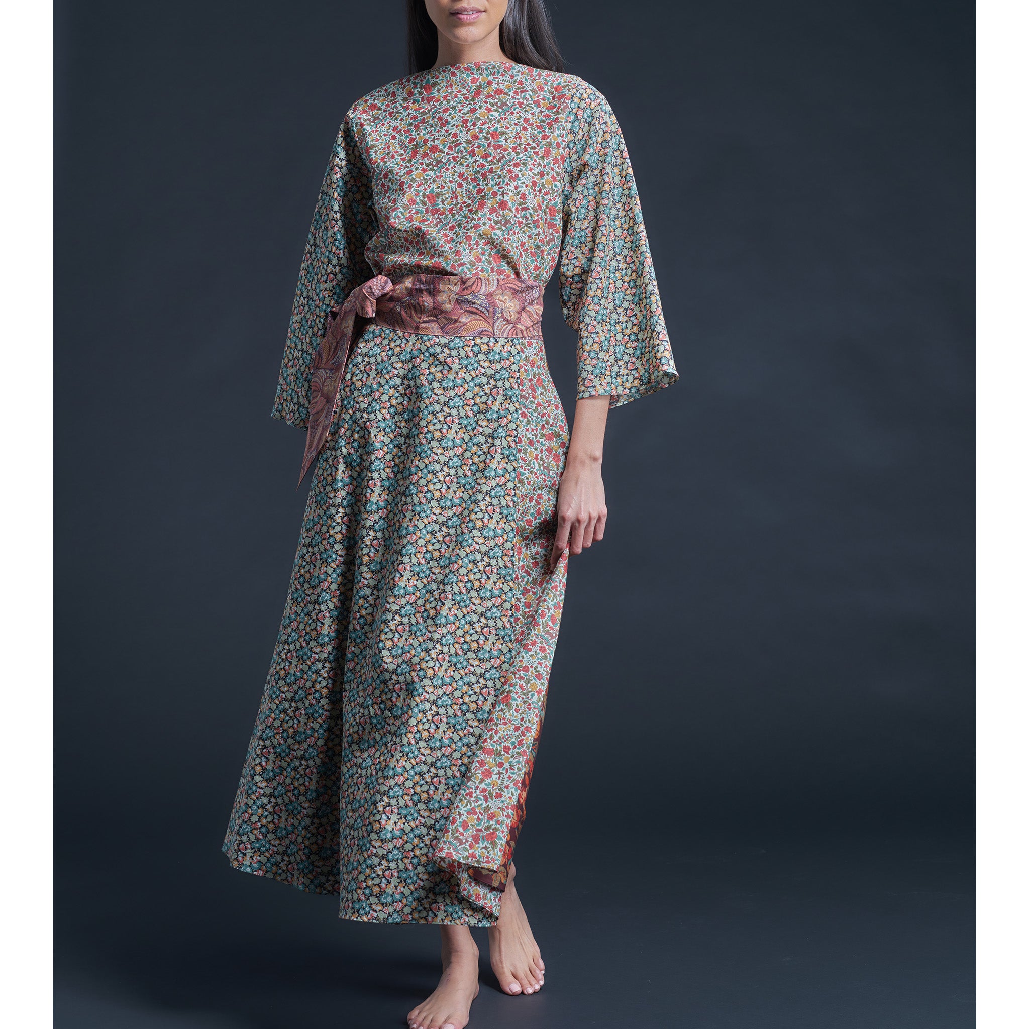 Serafina Liberty Print Cotton Tana Lawn Boatneck Blouse - Floralia