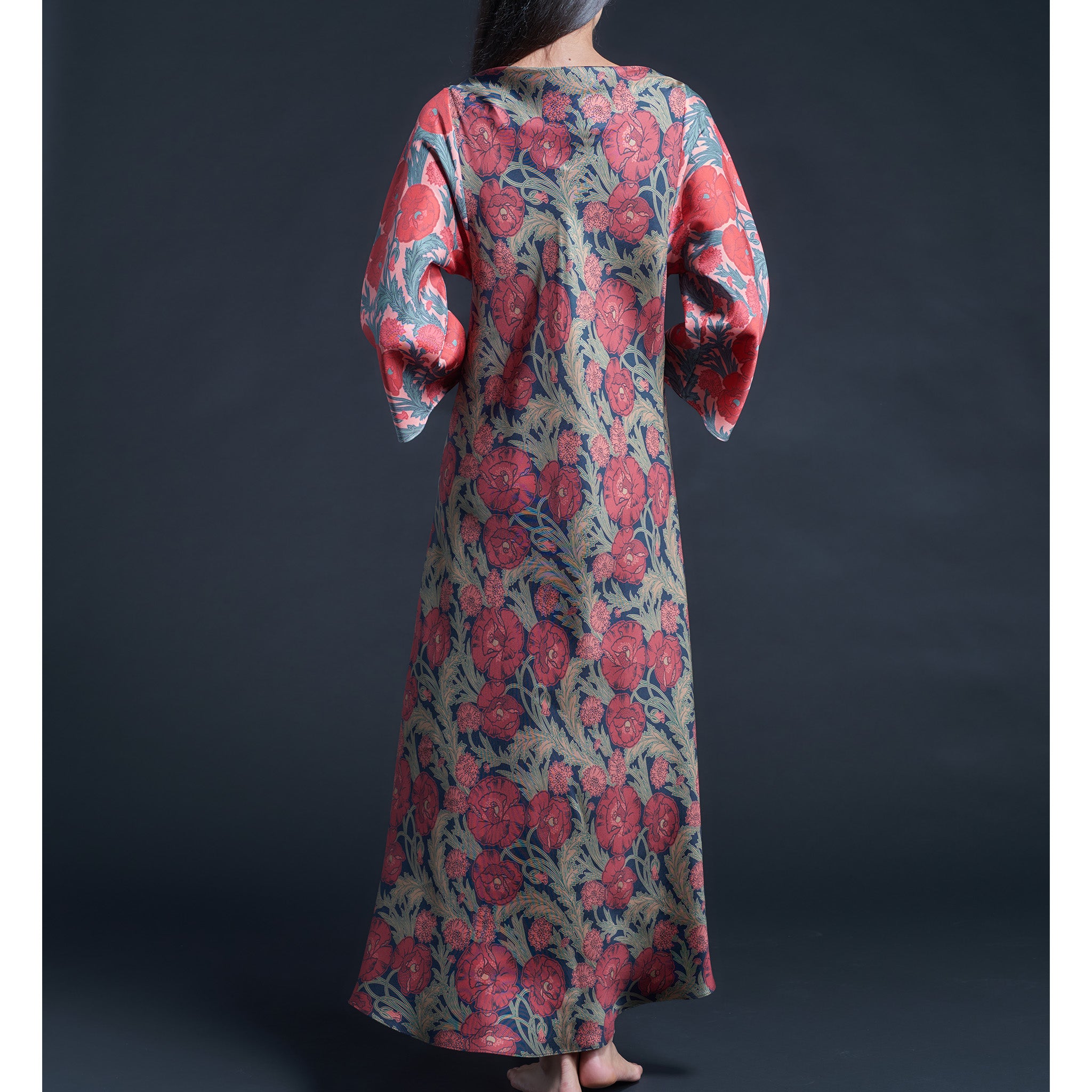 Serafina Fragile Blooms Liberty Print Silk Twill Boatneck Dress