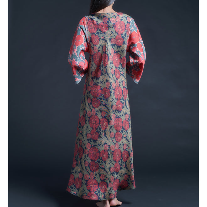 Serafina Fragile Blooms Liberty Print Silk Twill Boatneck Dress