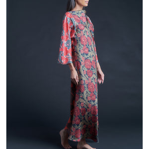Serafina Fragile Blooms Liberty Print Silk Twill Boatneck Dress