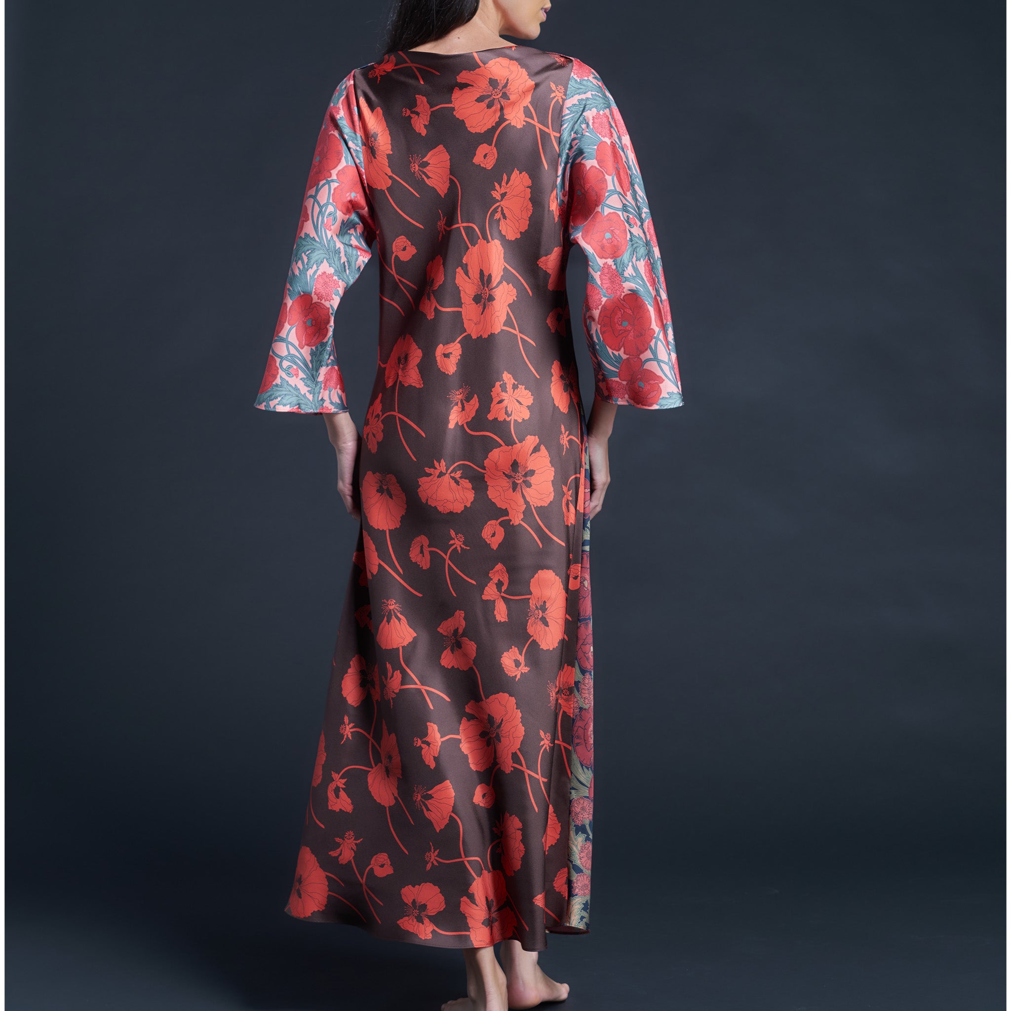 Serafina Fragile Blooms Liberty Print Silk Twill Boatneck Dress