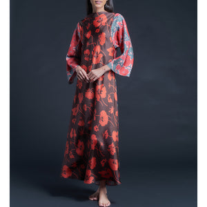 Serafina Fragile Blooms Liberty Print Silk Twill Boatneck Dress