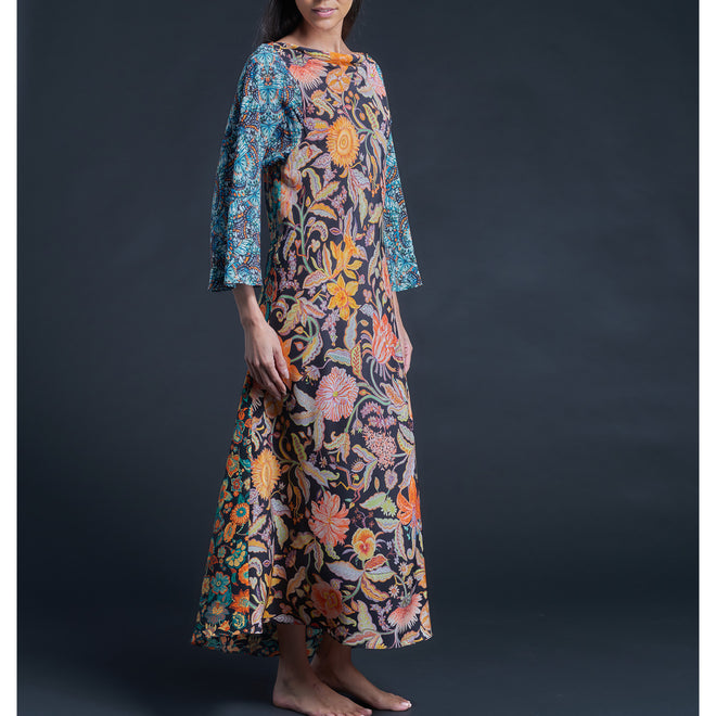 Serafina Garden of Kensington Liberty Print Silk Crepe de Chine Dress
