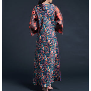 Serafina Hestia Liberty Print Silk Twill Boatneck Dress