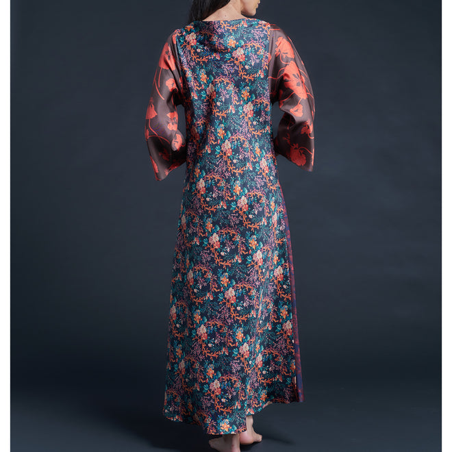 Serafina Hestia Liberty Print Silk Twill Boatneck Dress