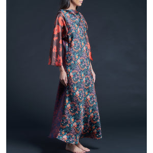 Serafina Hestia Liberty Print Silk Twill Boatneck Dress