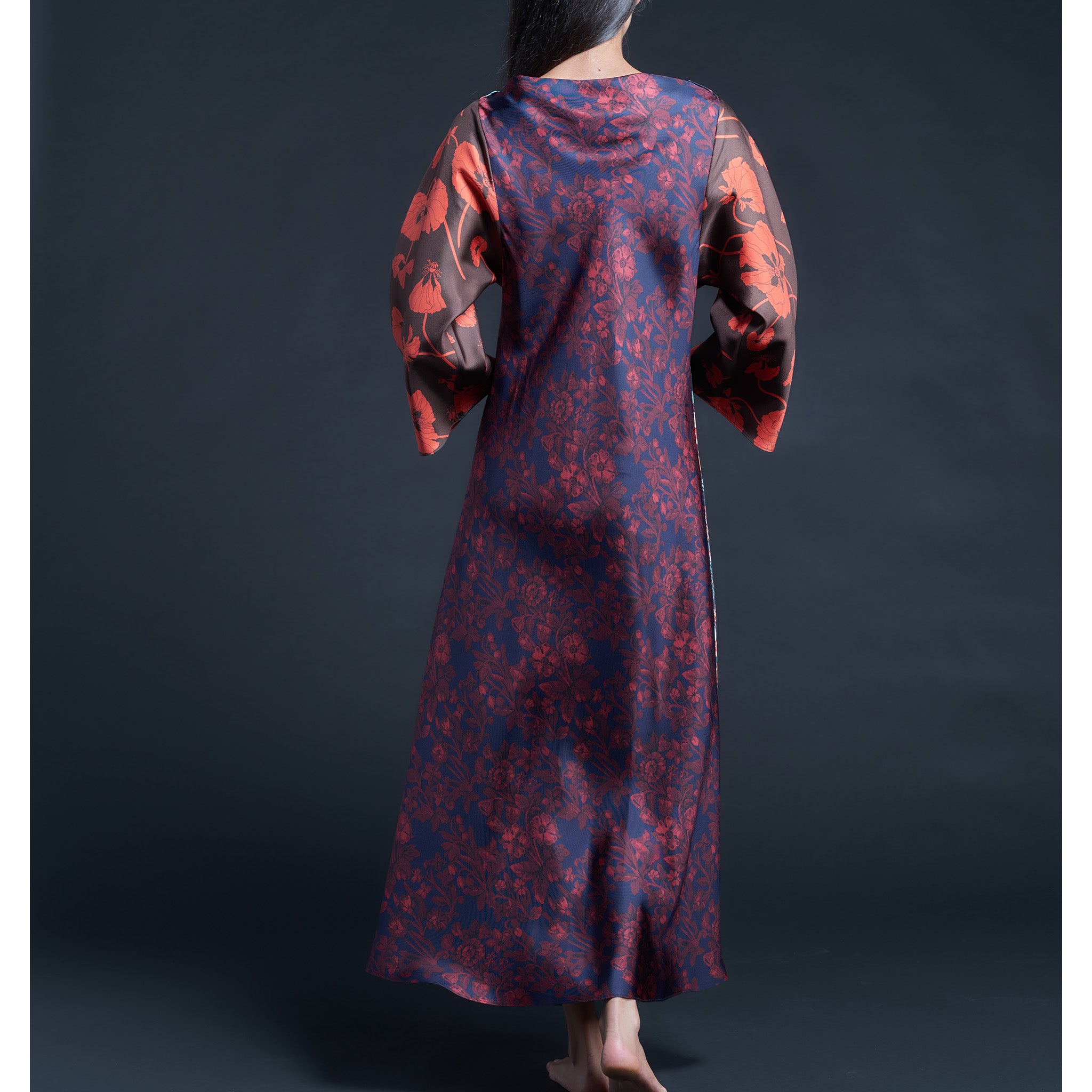 Serafina Hestia Liberty Print Silk Twill Boatneck Dress