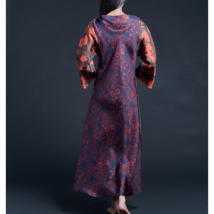 Serafina Hestia Liberty Print Silk Twill Boatneck Dress
