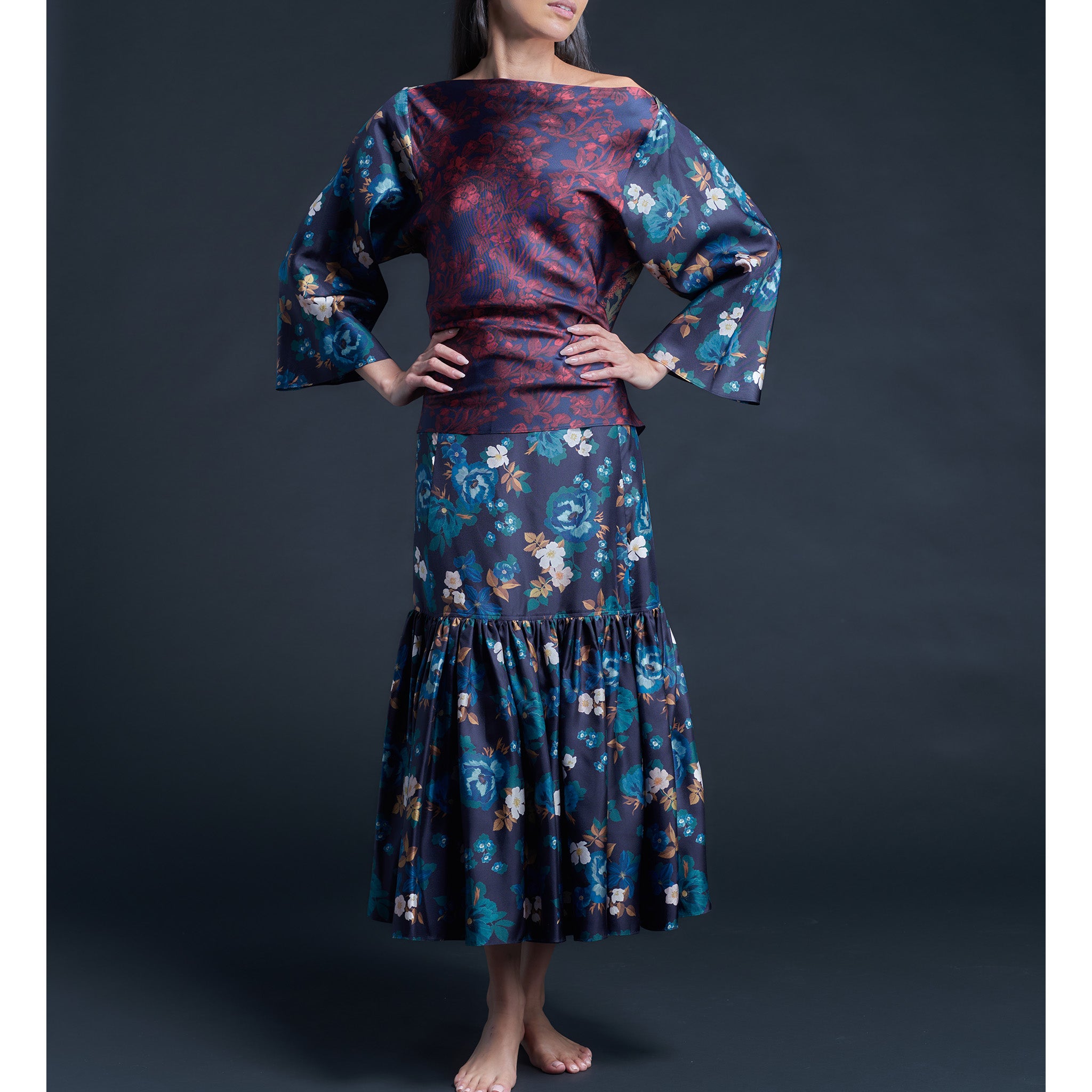 Serafina Liberty Print Silk Twill Blouse - Valley of Nysa