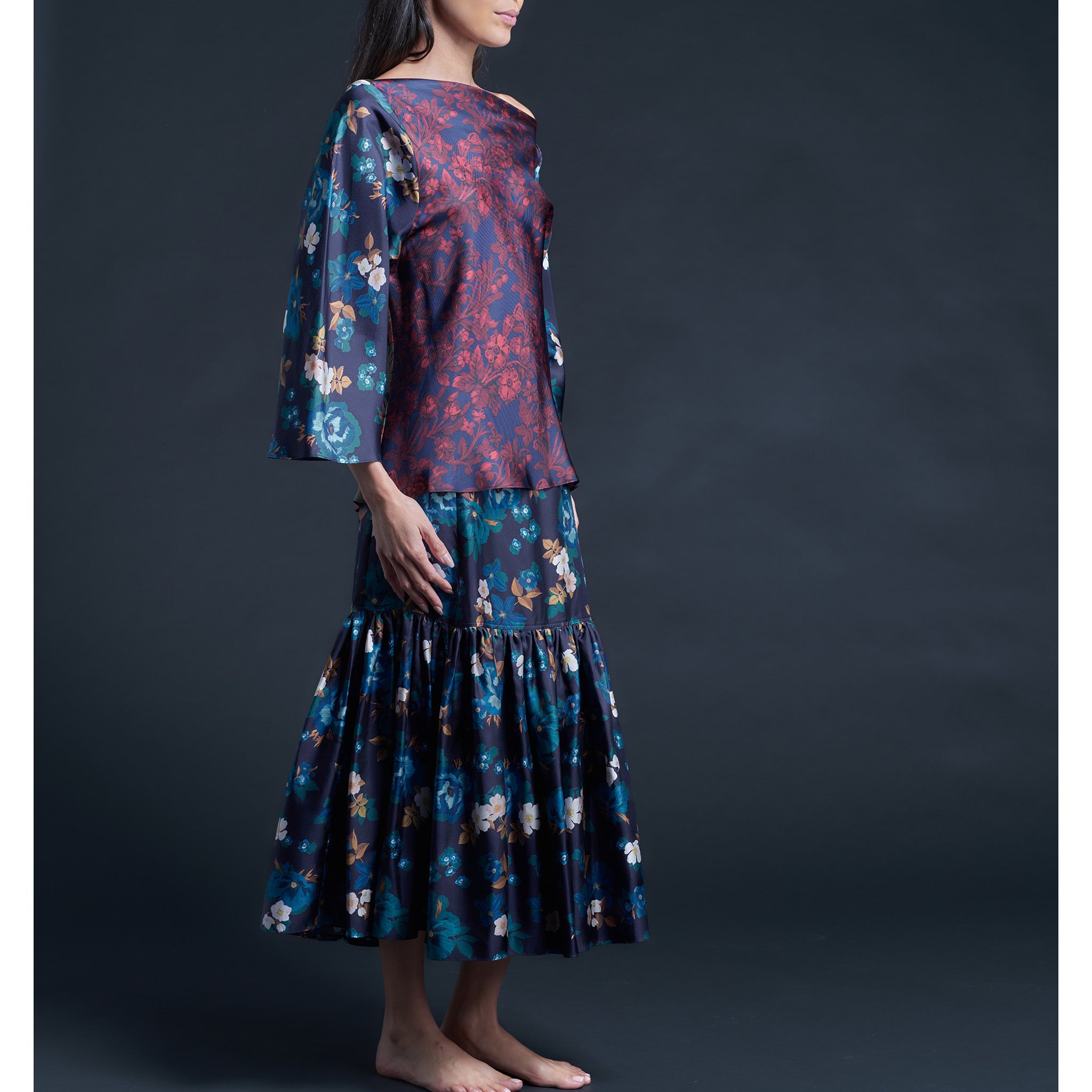 Serafina Liberty Print Silk Twill Blouse - Valley of Nysa