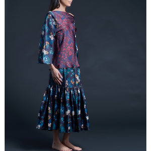 Serafina Liberty Print Silk Twill Blouse - Valley of Nysa