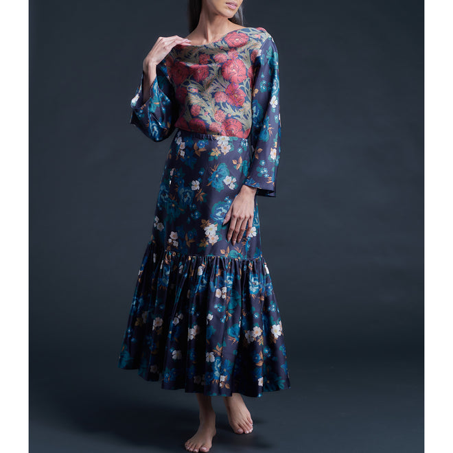 Serafina Liberty Print Silk Twill Blouse - Valley of Nysa