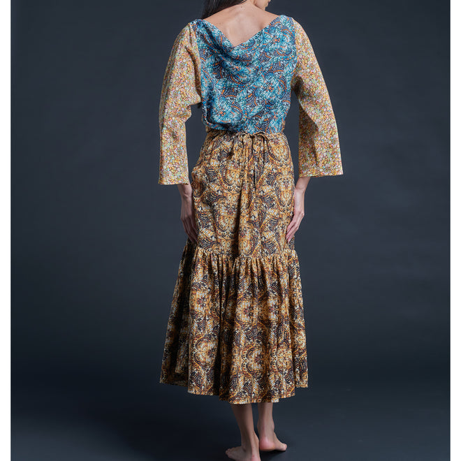 Serafina Liberty Print Silk Crepe de Chine Blouse - Kaleidoscope
