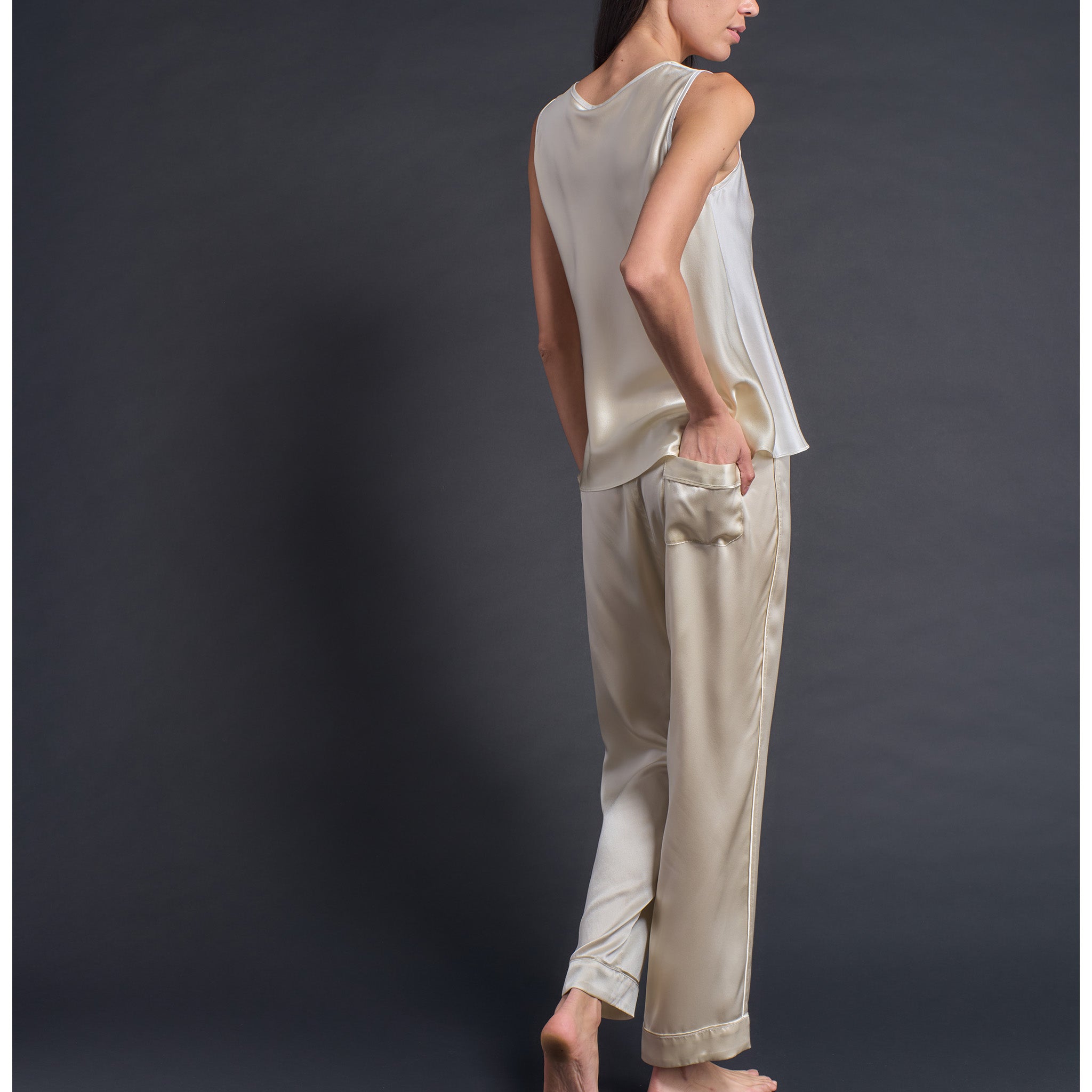 Serena Pajama Pant in Topaz Silk Charmeuse