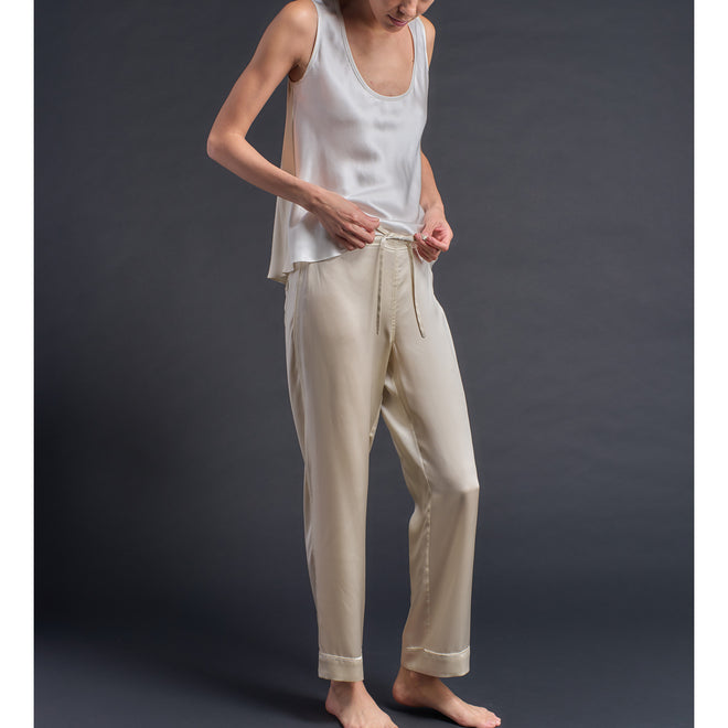Serena Pajama Pant in Topaz Silk Charmeuse