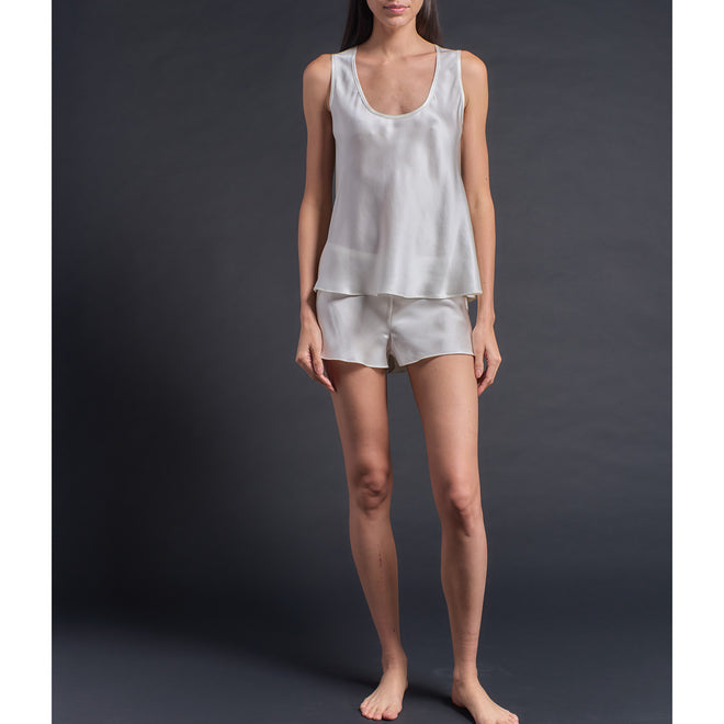 Sita Knickers in Pearl/Topaz Silk Charmeuse